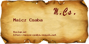 Maicz Csaba névjegykártya
