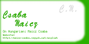 csaba maicz business card